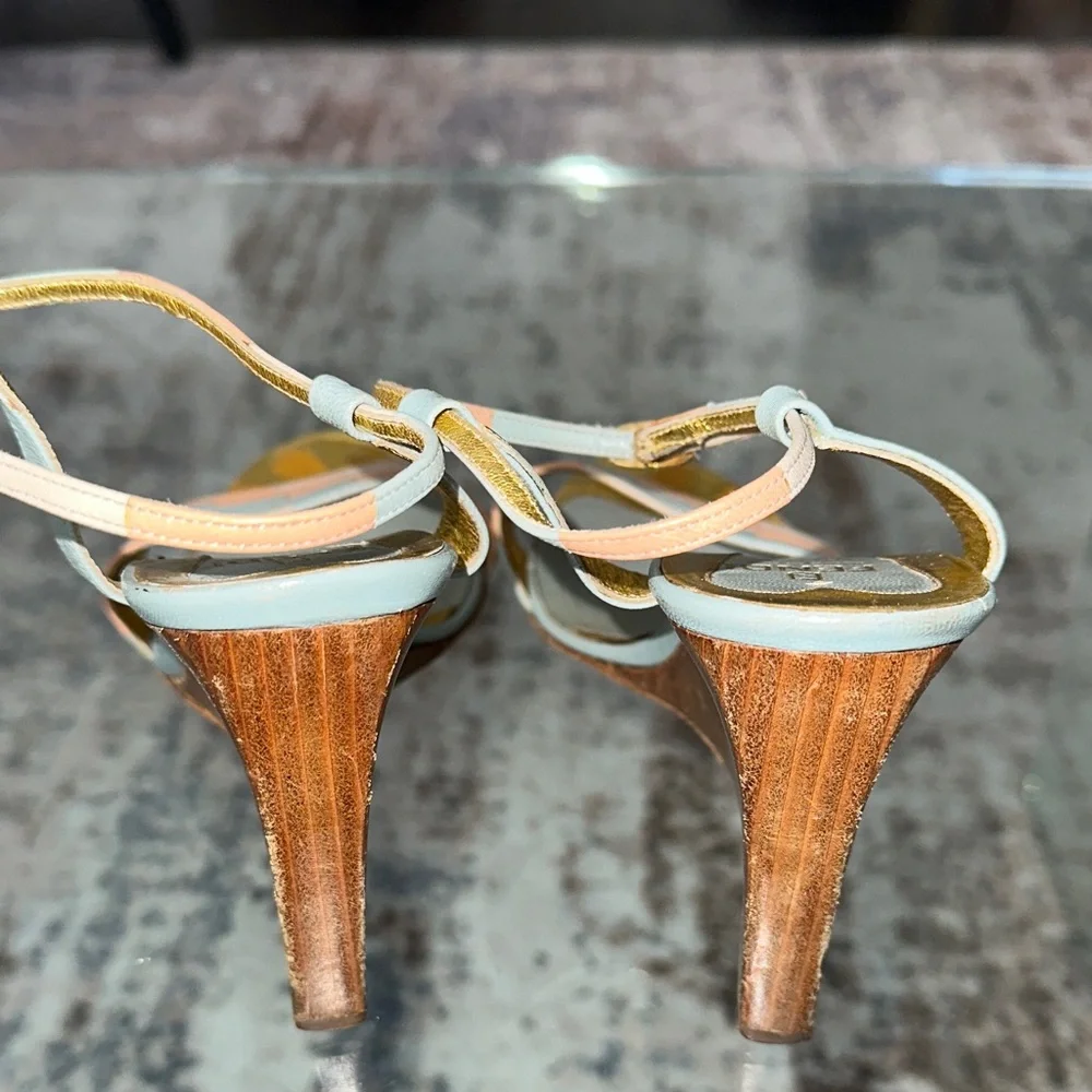 Vintage Fendi Woven Strap Wedge Sandals circa 2002‎ womens size 8.5 - Picture 5 of 6